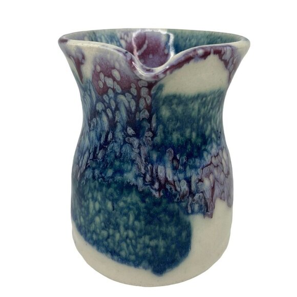 Signed Prescott Arizona Art Pottery Small Pitcher Creamer Tie-Dye Eileen Church - Picture 3 of 11